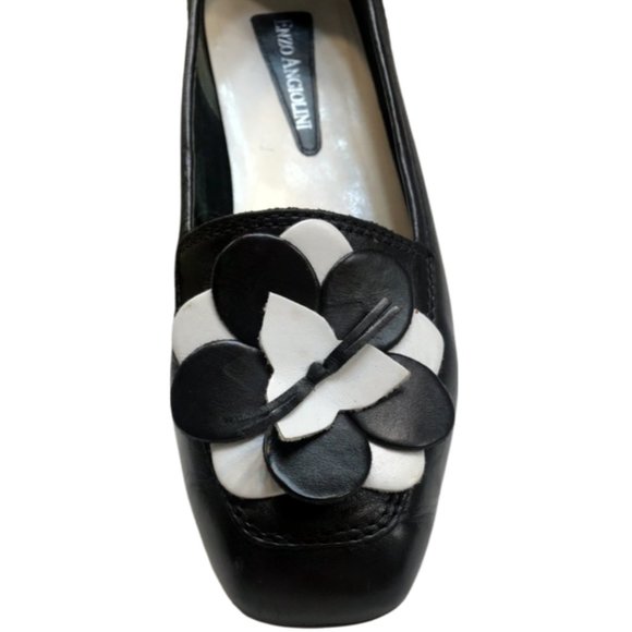 Enzo Angiolini Leather Color Block layered Loafer Flats - Picture 6 of 11